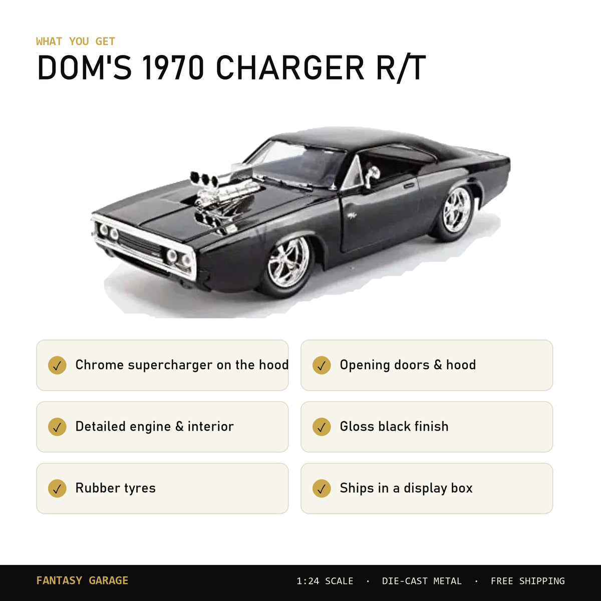 Charger 1:24 replica features