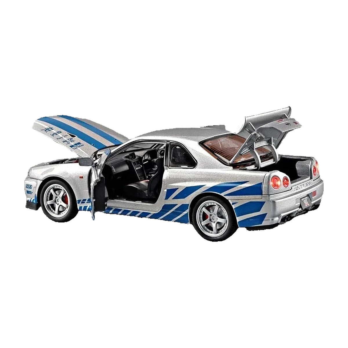 R34 replica with doors and trunk open