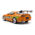 Orange Supra 1:24 replica rear view with wing
